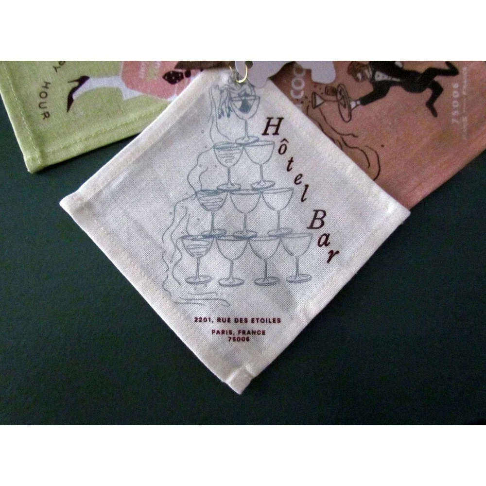 NEW Anthropologie Hotel Cotton Woven Cocktail Napkins Set of 4